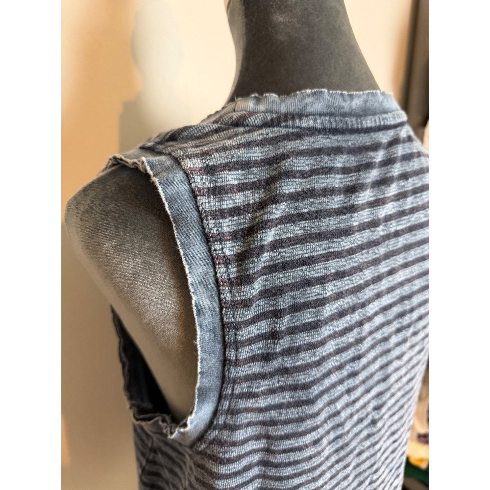 Pilcro Anthropologie Striped Tank Top Blue Sleeveless lagenlook euro summer M - Picture 4 of 7